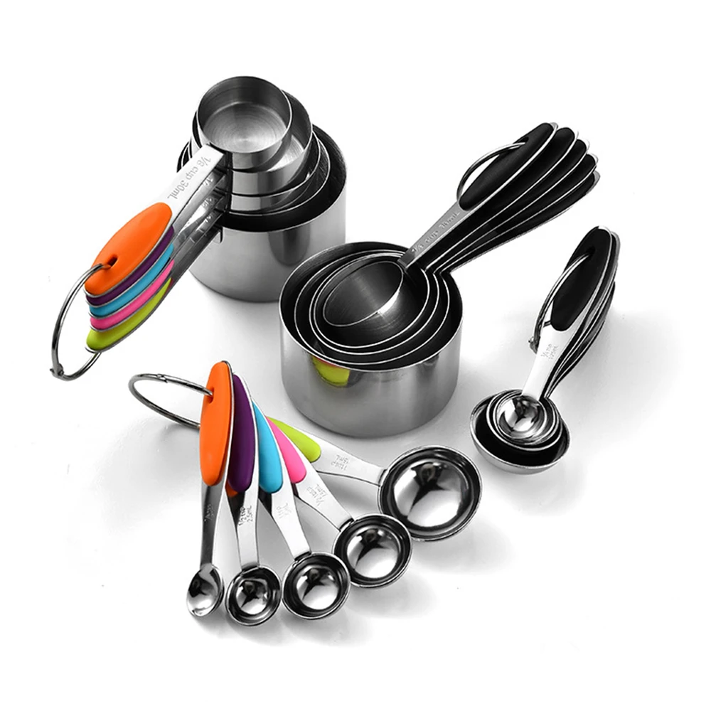 Camping Cooking Pan Set - 5/10Pcs 스테인레스 스틸 측정 컵과 숟가락
