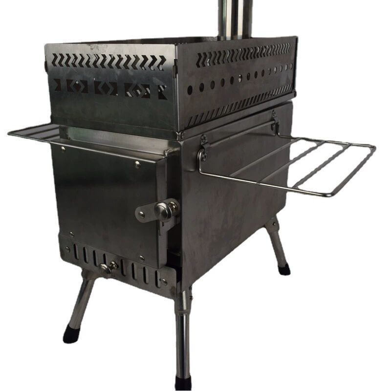 Camping Cooking Fire Pit - 스테인리스 스틸 접이식 장작 난로, 헤비