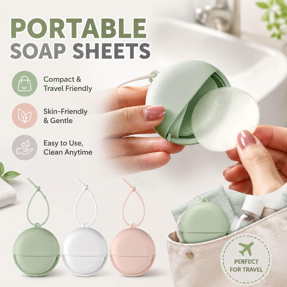 Biodegradable Soap Camp - 휴대용 일회용 손비누 시트 50매, 캠핑용