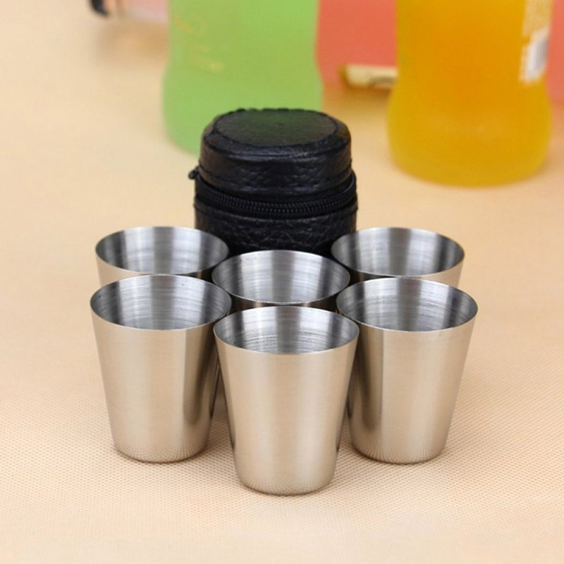 Camping Cooking Mug - 4/6Pcs 스테인레스 스틸 컵 미니 샷