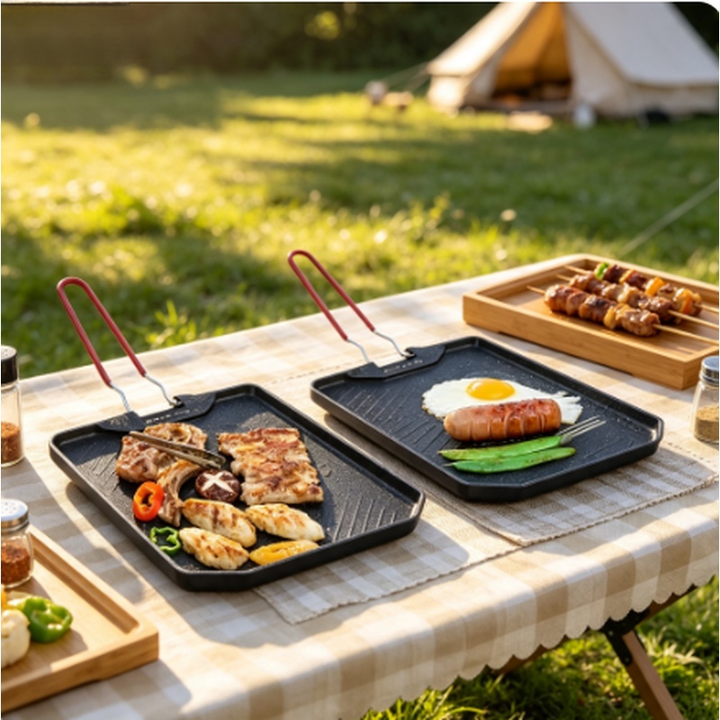 Camping Cooking Cupboard - 휴대용 논스틱 그릴 팬 야외 캠핑용