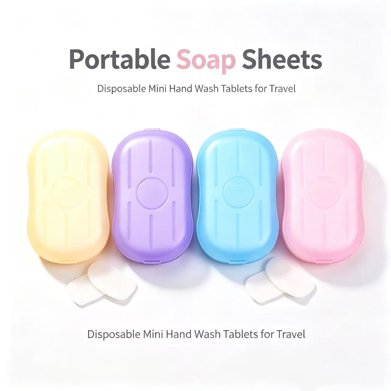 Biodegradable Soap Camp - 휴대용 비누 종이 시트 3개, 일회용