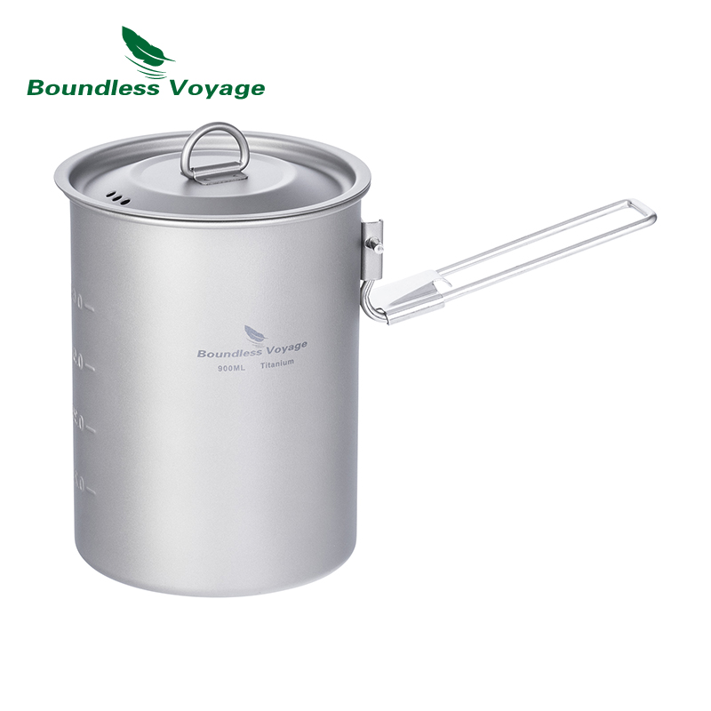 Camping Cooking Mug - 무한 항해 900ml 티타늄 냄비 컵