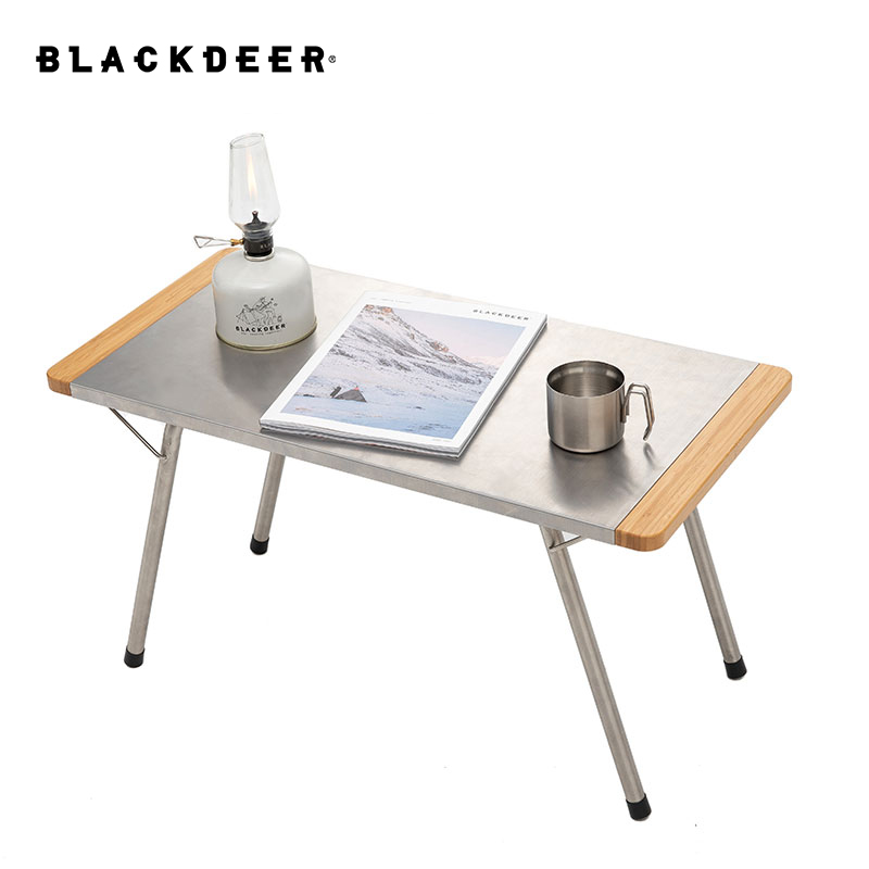 Camping Cooking Table - 대나무 스테인레스 스틸 접이식 테이블 휴대용