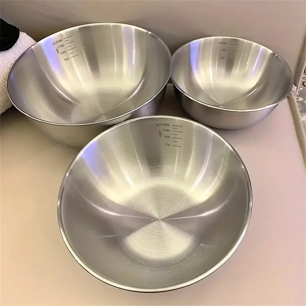 Camping Cooking Pan Set - 1-3 스테인리스 스틸 볼 세트(저울 포함)