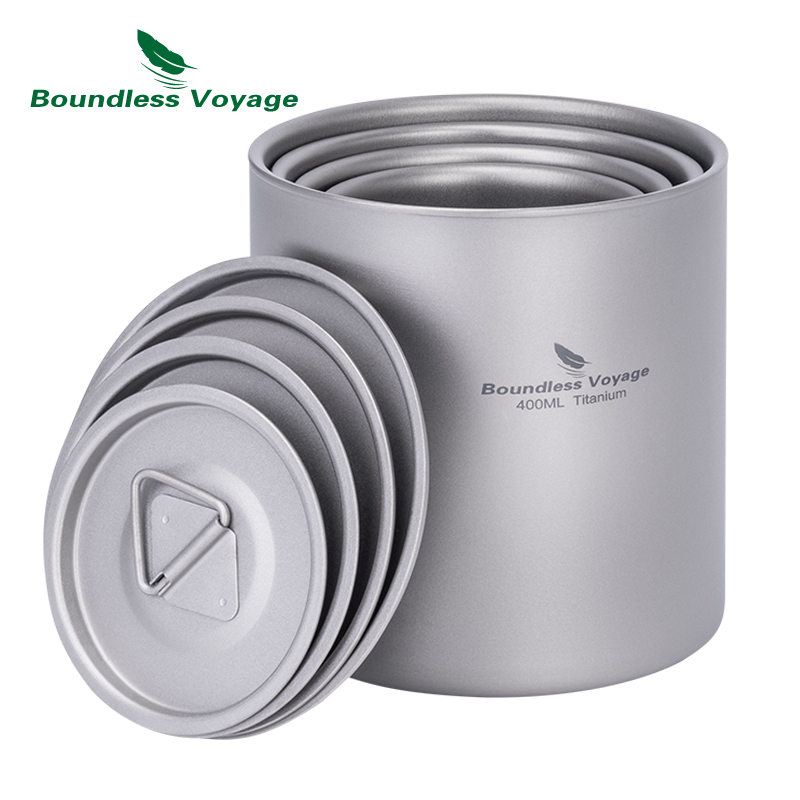 Camping Cooking Mug - 무한 항해 티타늄 이중 벽 컵