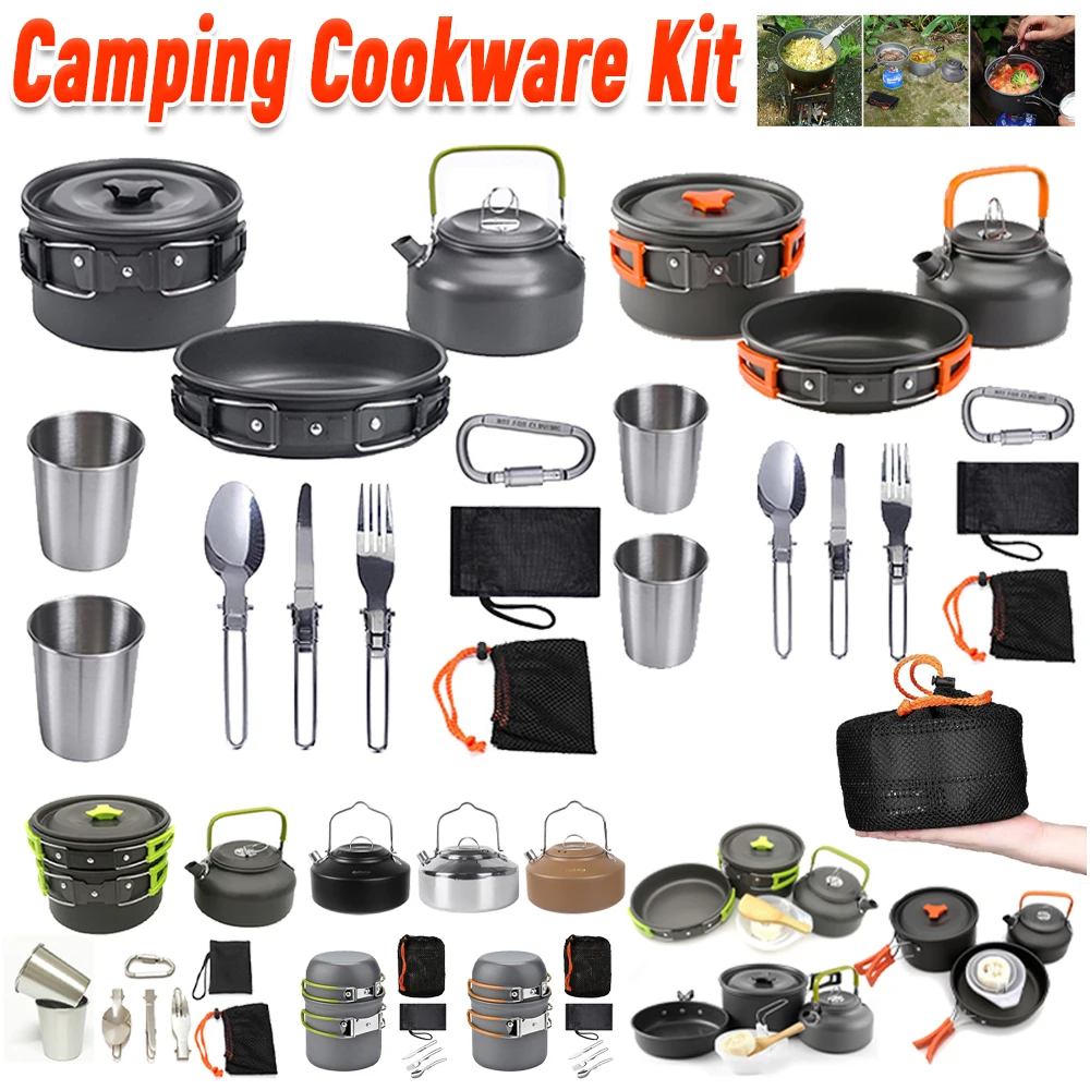 Camping Cooking Pan Set - 캠핑 조리기구 세트 주전자 냄비 프라이팬