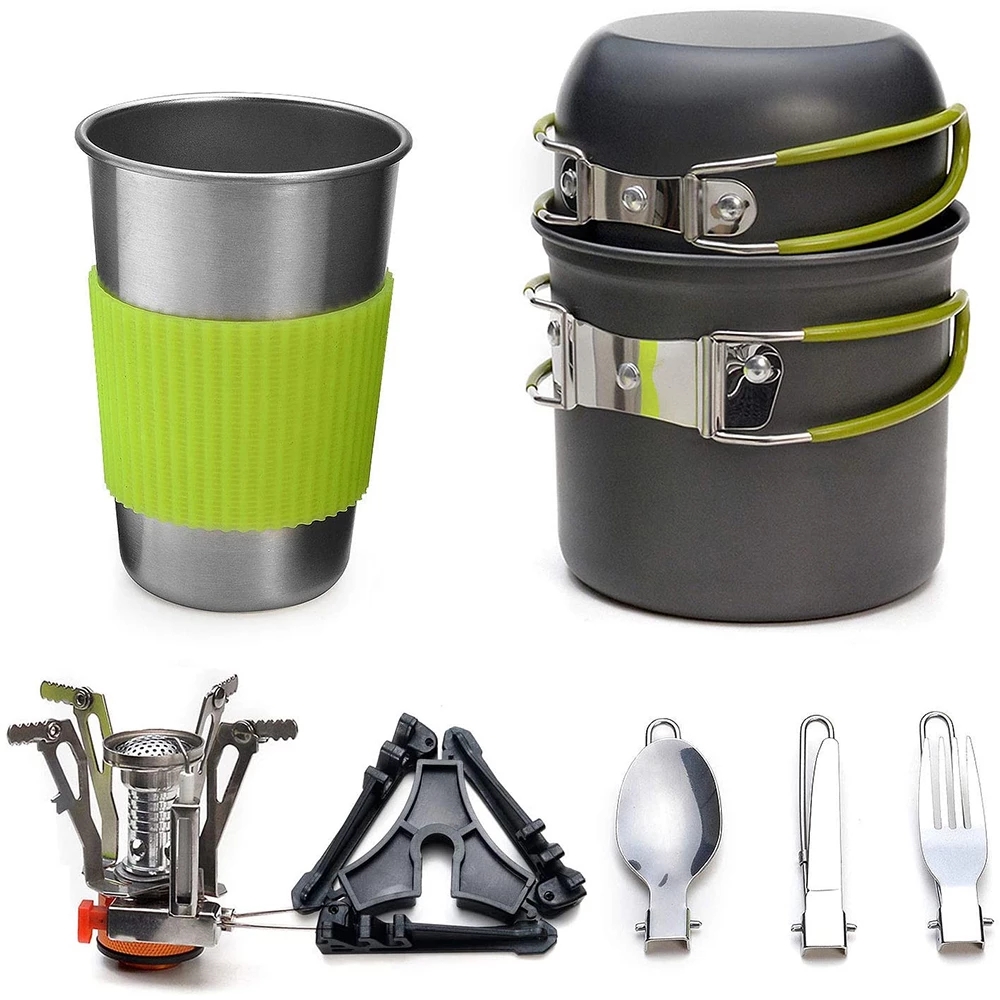 Camping Cooking Full Set - 스토브가있는 캠핑 조리기구 키트 야외 요리