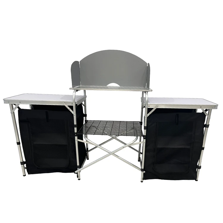 Camping Cooking Table - 야외 캠핑용 알루미늄 휴대용 접이식 조리대