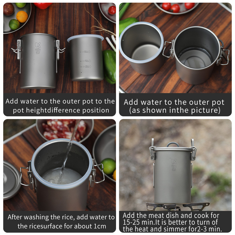 KEITH 순티타늄 밥짓기 냄비 900ml 초경량 접이 - Camping Cooking Hardware 리뷰 및 가격