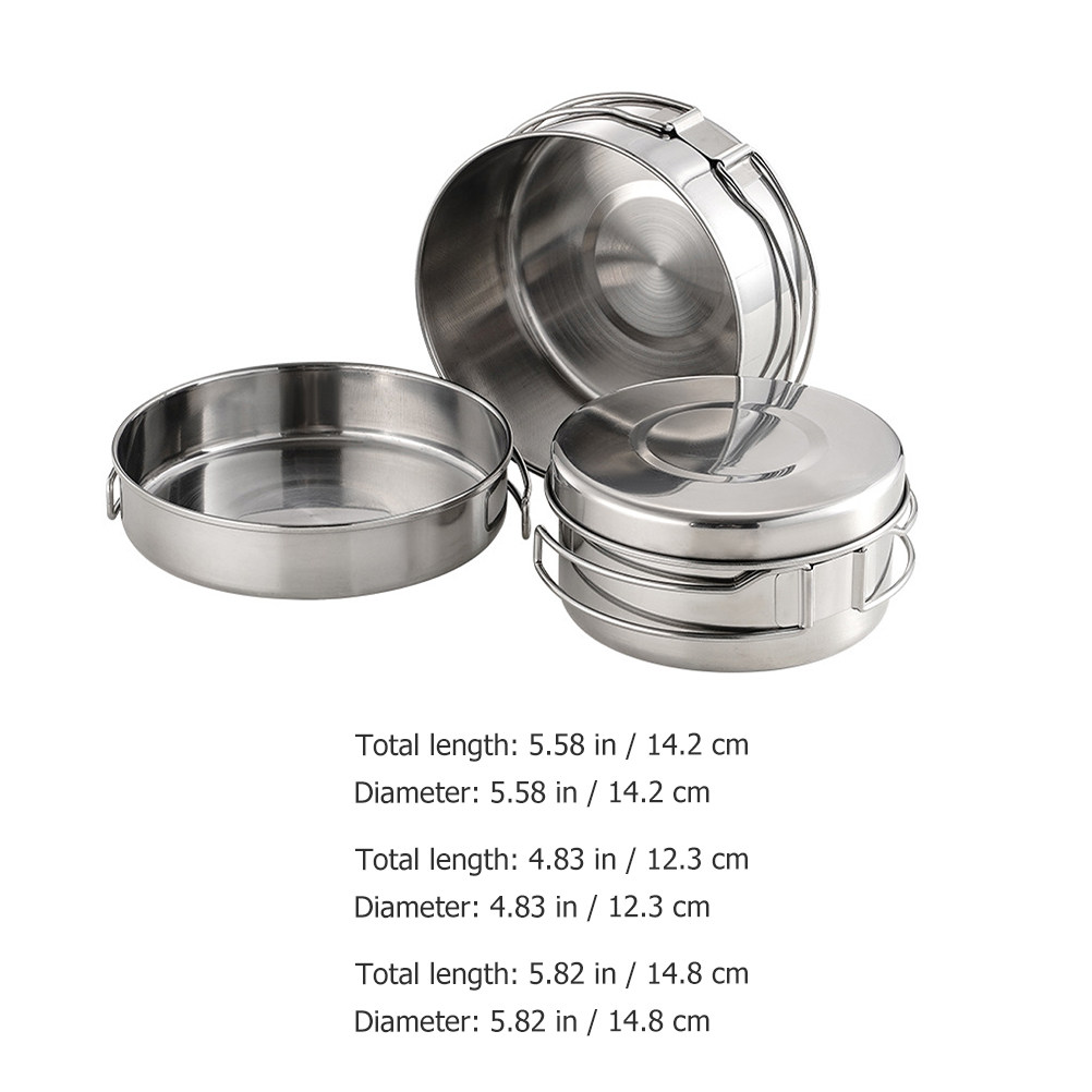 스테인리스 스틸 캠핑 조리기구 세트 1세트, 휴대용 경 - Camping Cooking Pan Set 리뷰 및 가격