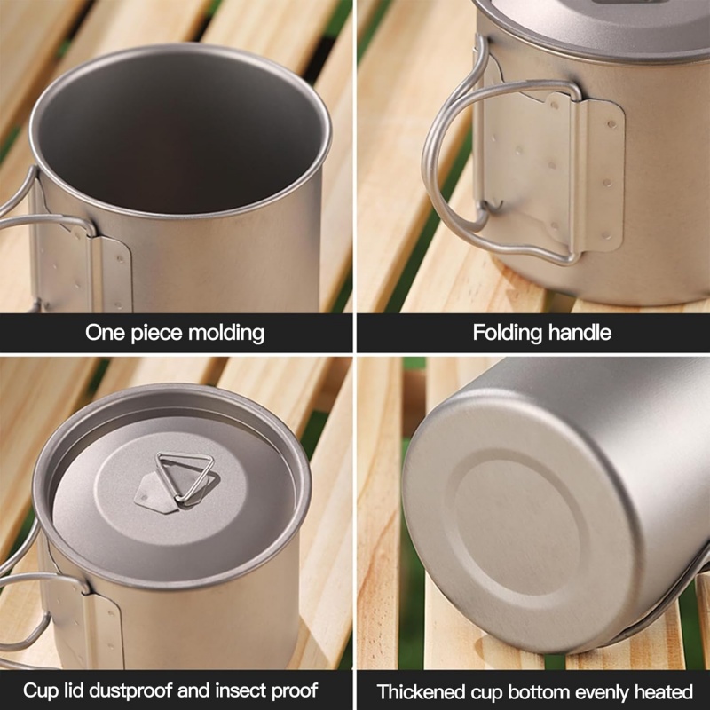 접이식 손잡이가 있는 티타늄 캠핑 머그컵, 가볍고 휴대 - Camping Cooking Mug 리뷰 및 가격