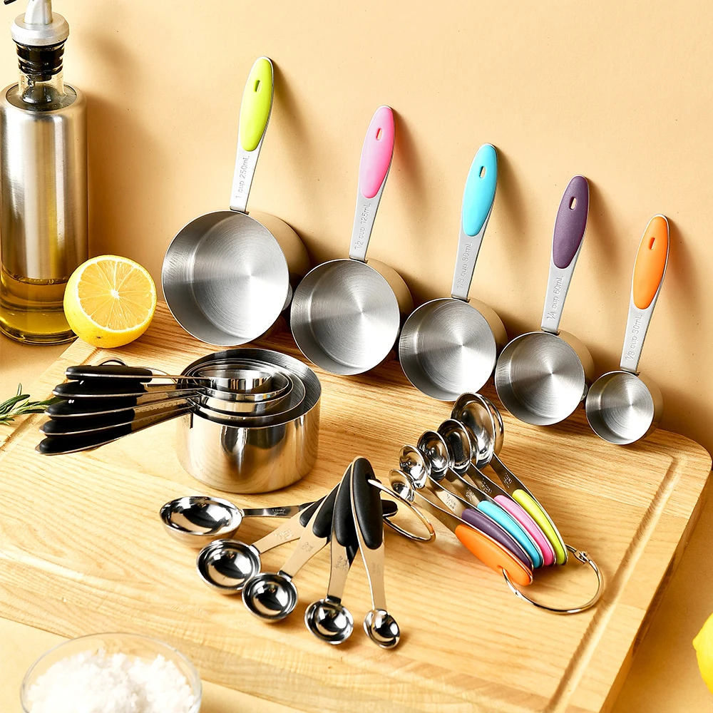 5/10Pcs 스테인레스 스틸 측정 컵과 숟가락 세트  - Camping Cooking Pan Set 리뷰 및 가격