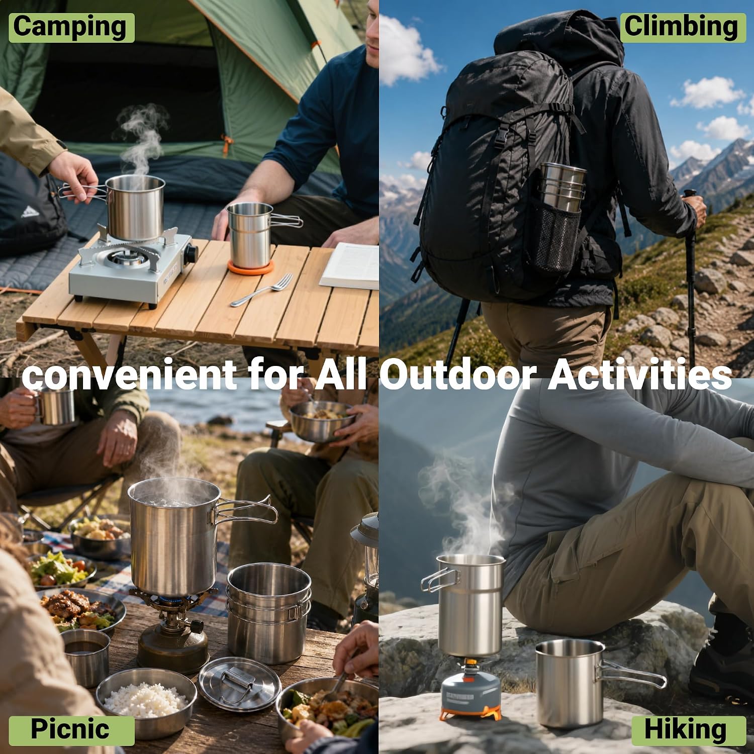 접이식 캠핑컵 머그컵 캠핑 냄비 조리기구 304 식품  - Camping Cooking Mug 리뷰 및 가격
