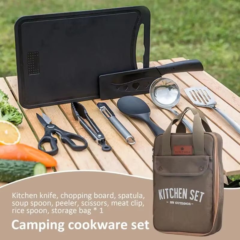 8pcs 캠핑 주방 조리기구 세트 휴대용 가방 야외 여 - Camping Cooking Full Set 리뷰 및 가격
