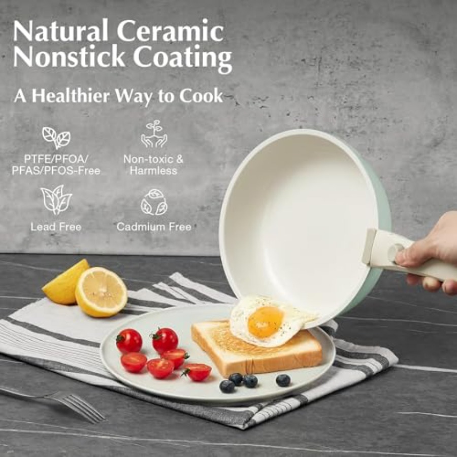 세라믹 냄비 프라이팬 세트 녹색 논스틱, 7종 탈부착  - Camping Cooking Set Detachable Handle 리뷰 및 가격