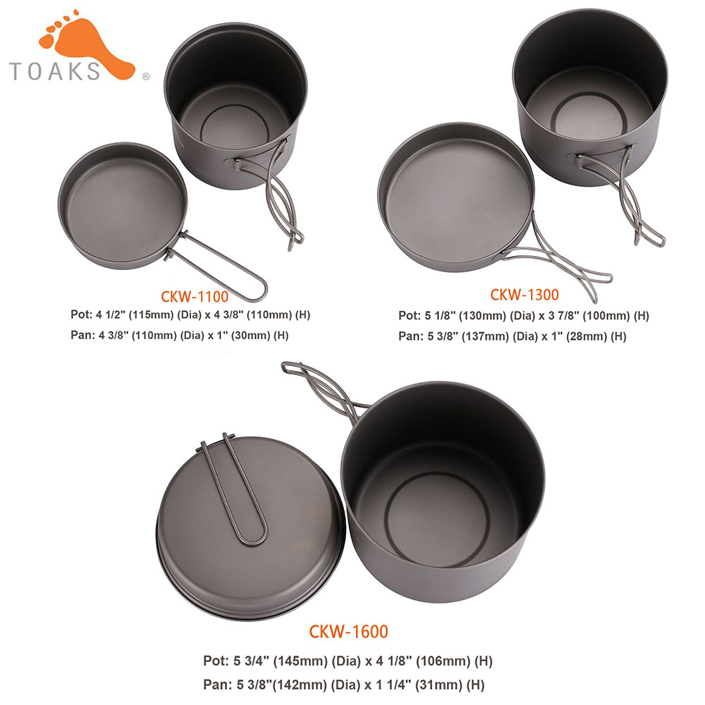 TOAKS 초경량 티타늄 냄비 프라이팬 조리기구 세트, - Camping Cooking Pan Set 리뷰 및 가격