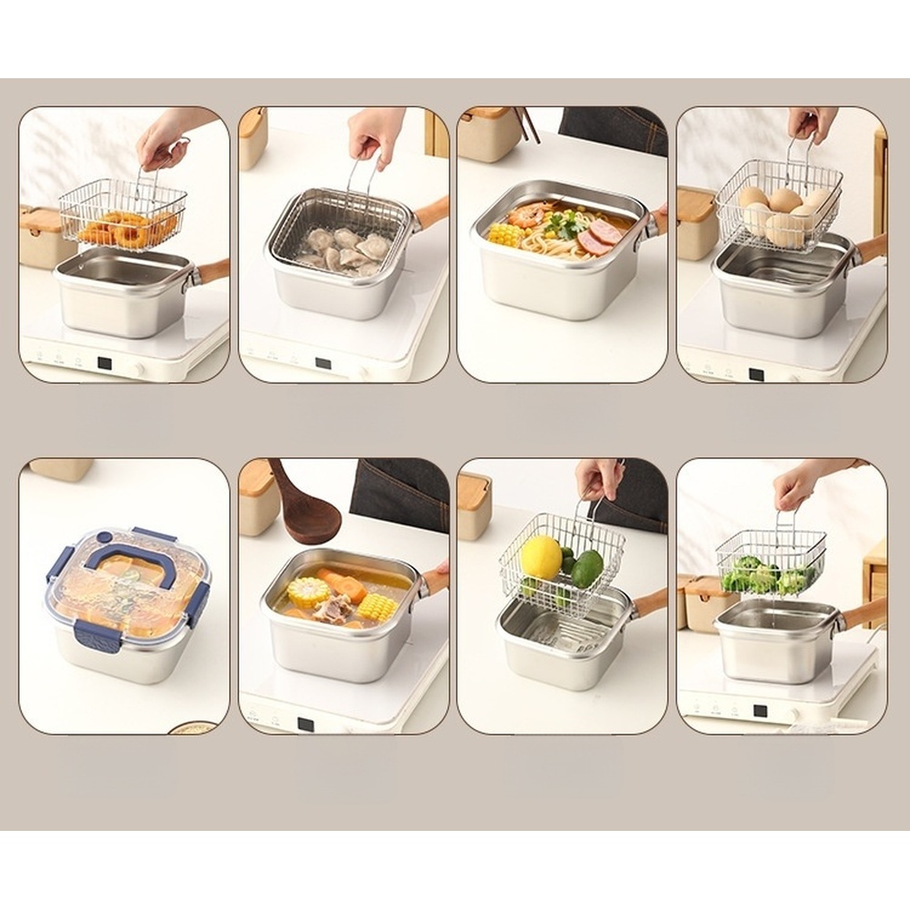 1 세트 316 스테인레스 스틸 사각 프라이팬, 분리  - Camping Cooking Set Detachable Handle 리뷰 및 가격