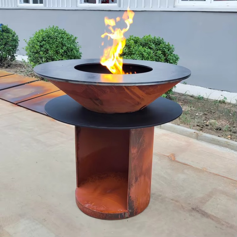 대형 코르텐강 화덕 야외 장작 화로 바베큐 그릴 (정원 - Camping Cooking Fire Pit 리뷰 및 가격