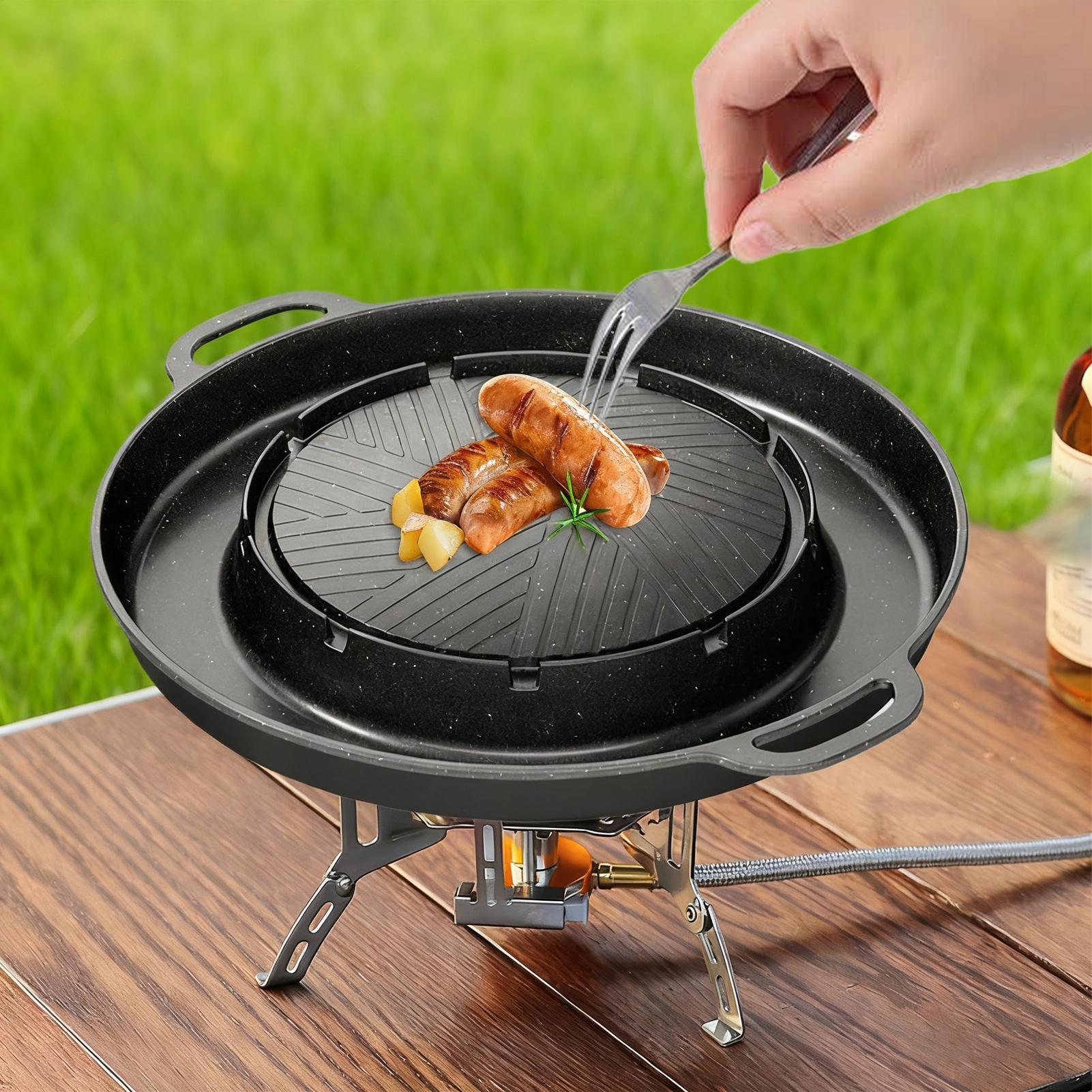 2-in-1 그릴 & 핫팬, 스토브 탑용, 논스틱 알루 - Camping Cooking Table 리뷰 및 가격