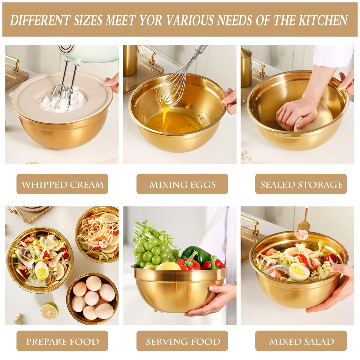 뚜껑과 샤프너가 포함된 10피스 골드 스테인리스 스틸  - Camping Cooking Pan Set 리뷰 및 가격