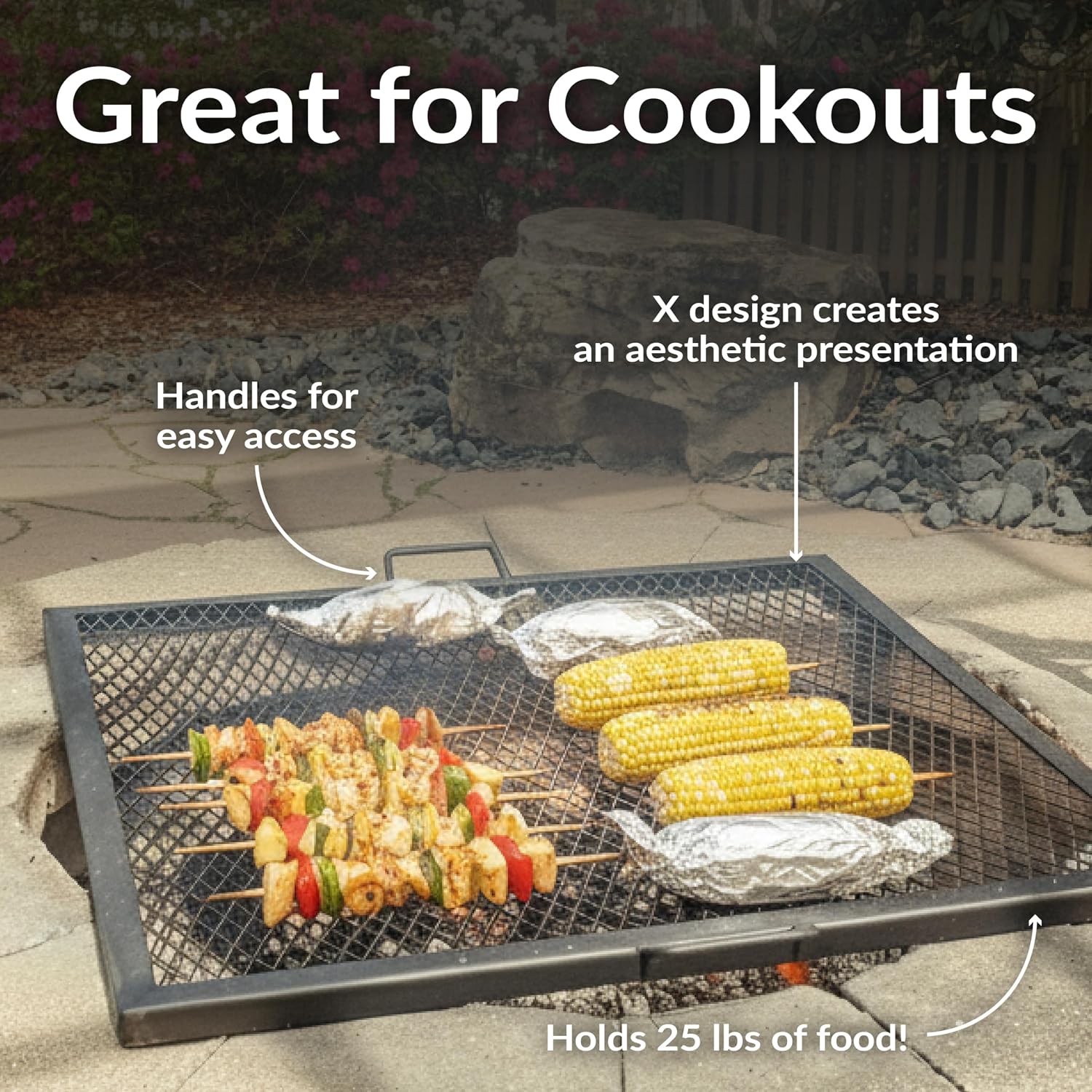 40인치 사각형 헤비듀티 스틸 화덕 그릴 그레이트(손잡 - Camping Cooking Fire Pit 리뷰 및 가격