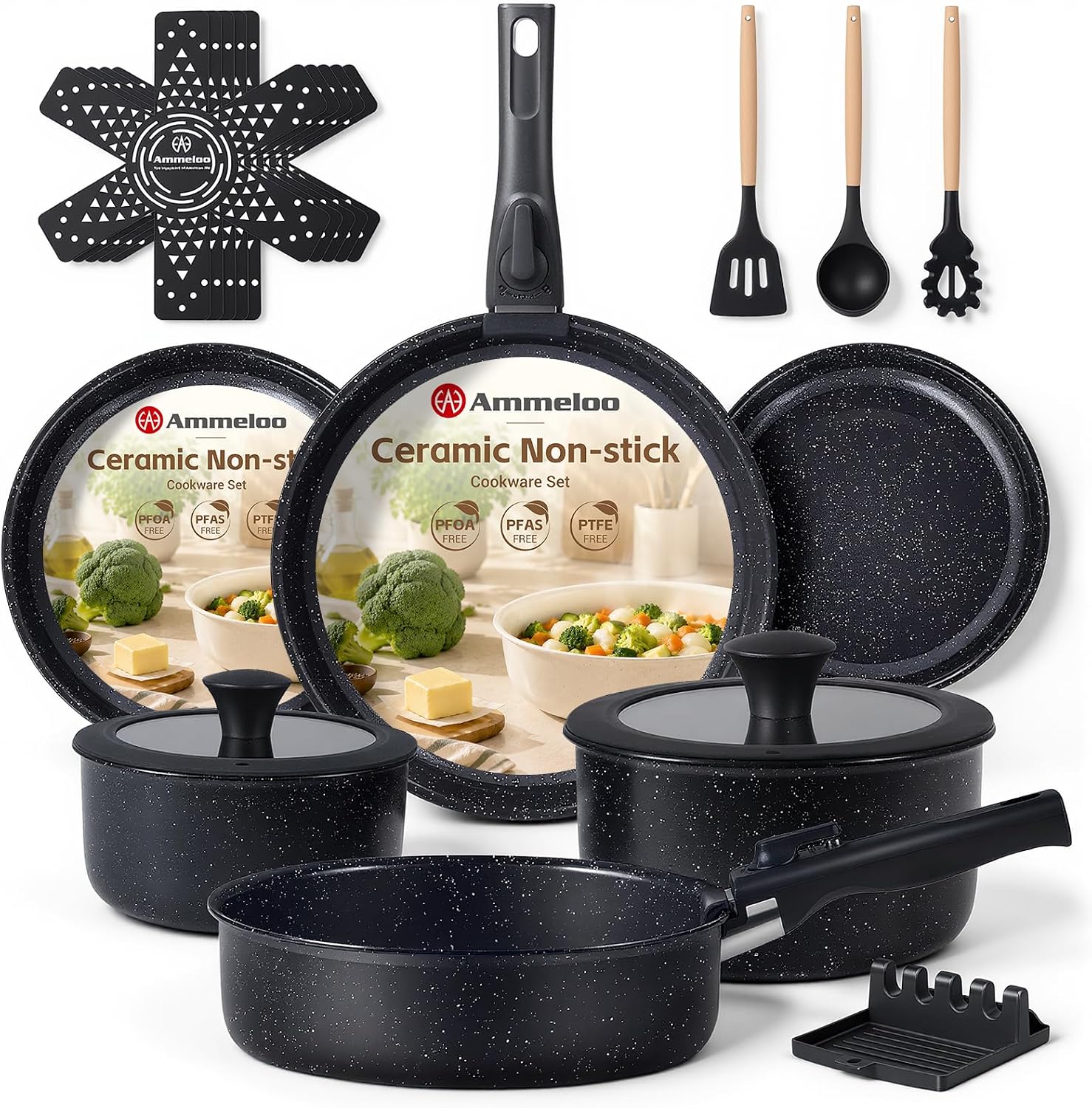 21종 논스틱 냄비 프라이팬 세트 세라믹 주방용품 탈부 - Camping Cooking Set Detachable Handle 리뷰 및 가격