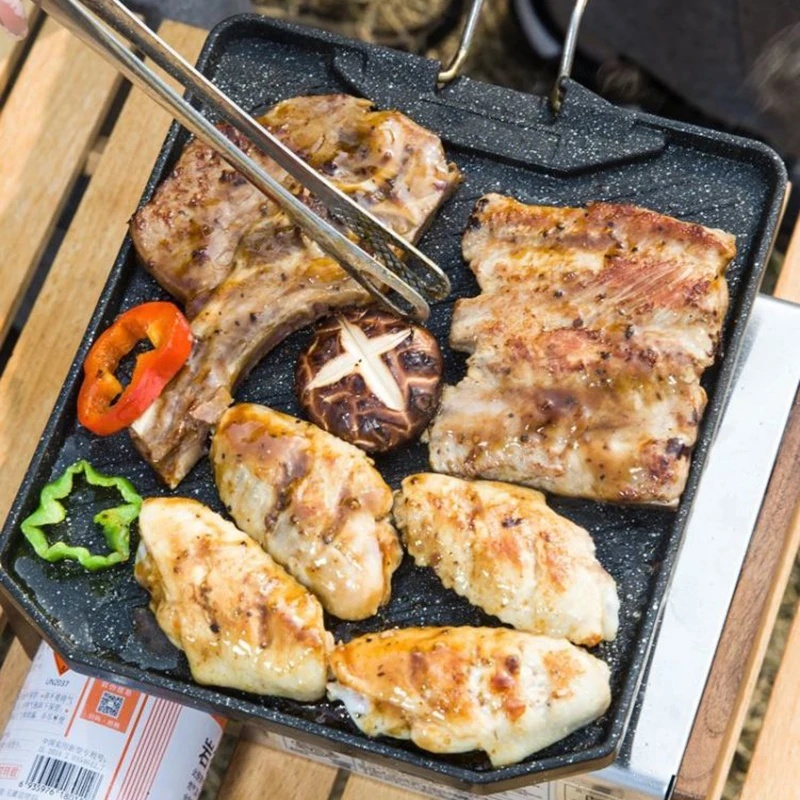 휴대용 논스틱 그릴 팬 야외 캠핑용 프라이팬 가스레인지 - Camping Cooking Cupboard 리뷰 및 가격