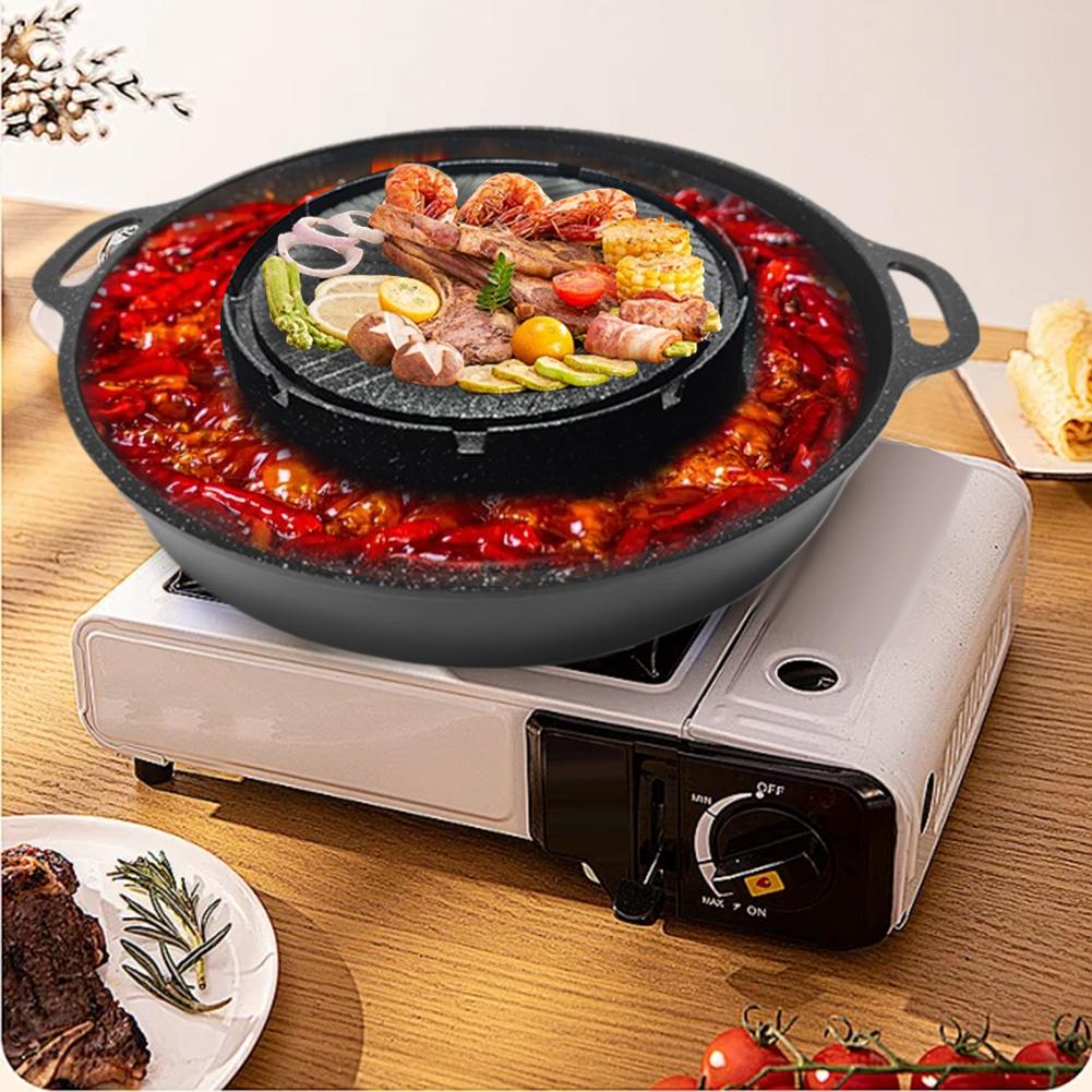 한국식 카세트 그릴 팬 논스틱 알루미늄 합금 원형 샤브 - Camping Cooking Cupboard 리뷰 및 가격