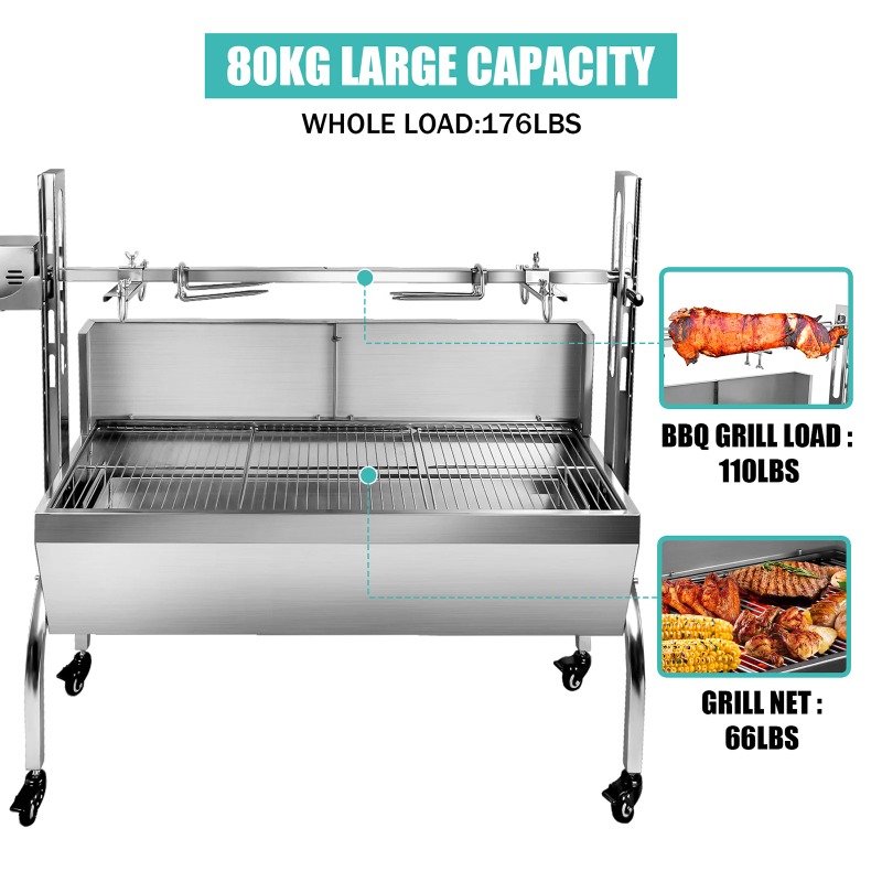 2-in-1 바베큐 그릴 로스터 로티세리 신형 디자인  - Camping Cooking Equipment Electric 리뷰 및 가격