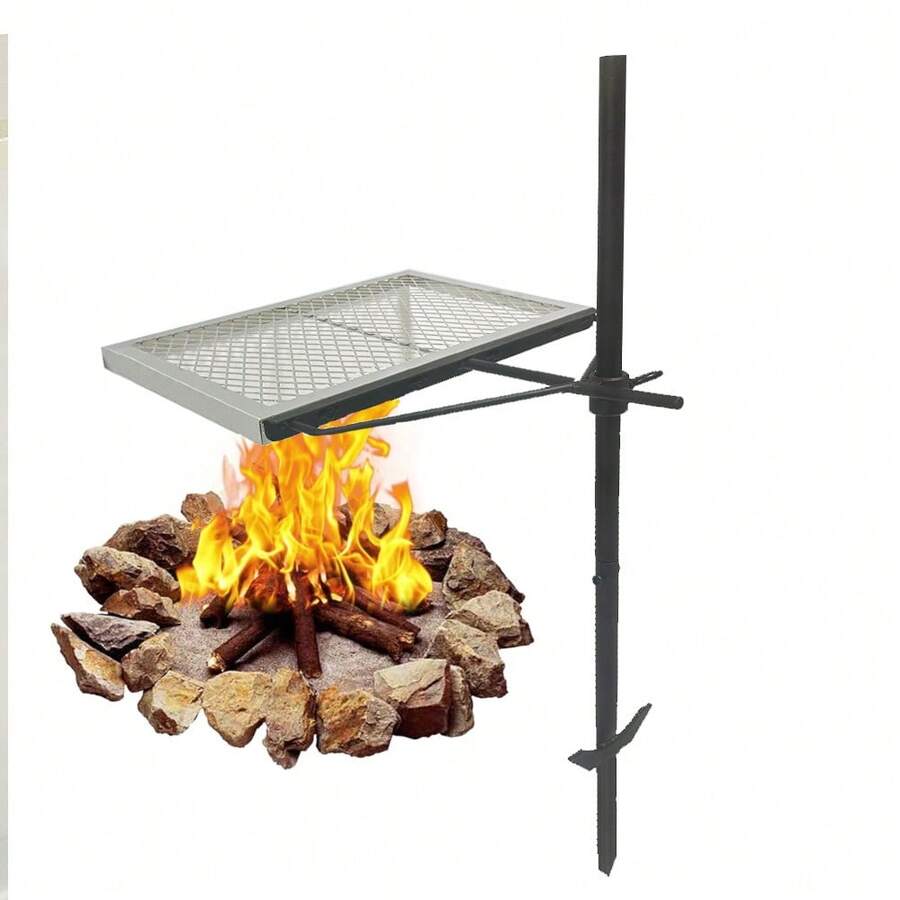 360 °   조절 가능한 회전식 캠프파이어 그릴, 헤 - Camping Cooking Fire Pit 리뷰 및 가격