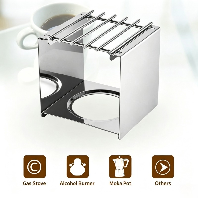 스테인리스 스틸 사각 커피 스토브 스탠드, 모카 포트  - Camping Cooking Hardware 리뷰 및 가격