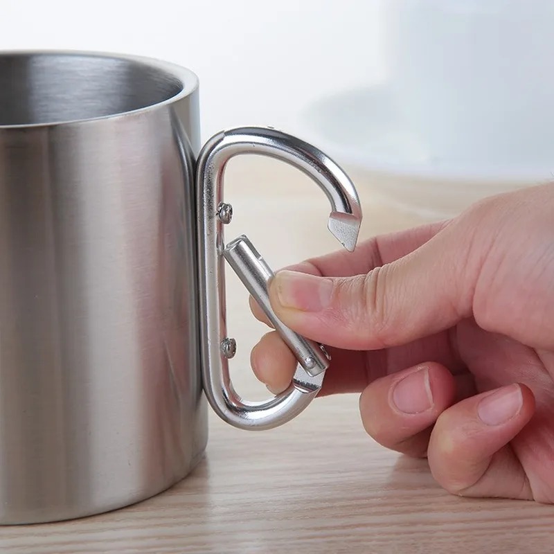 220/300ml 캠핑 여행용 스테인리스 컵 카라비너  - Camping Cooking Mug 리뷰 및 가격