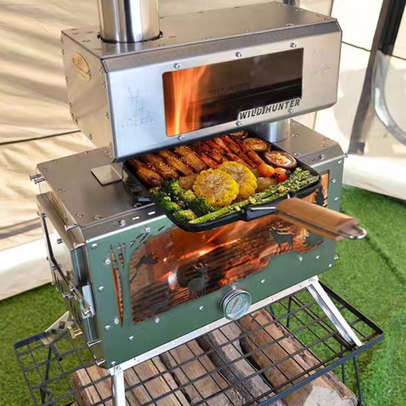 캠핑용 장작 난로 2면 화덕 관찰용 난방 난로 (굴뚝  - Camping With Cooking 리뷰 및 가격