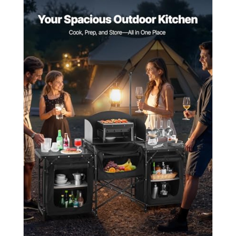 캠핑 키친 테이블, 야외 캠프 조리대, 알루미늄 휴대용 - Camping Cooking Cupboard 리뷰 및 가격