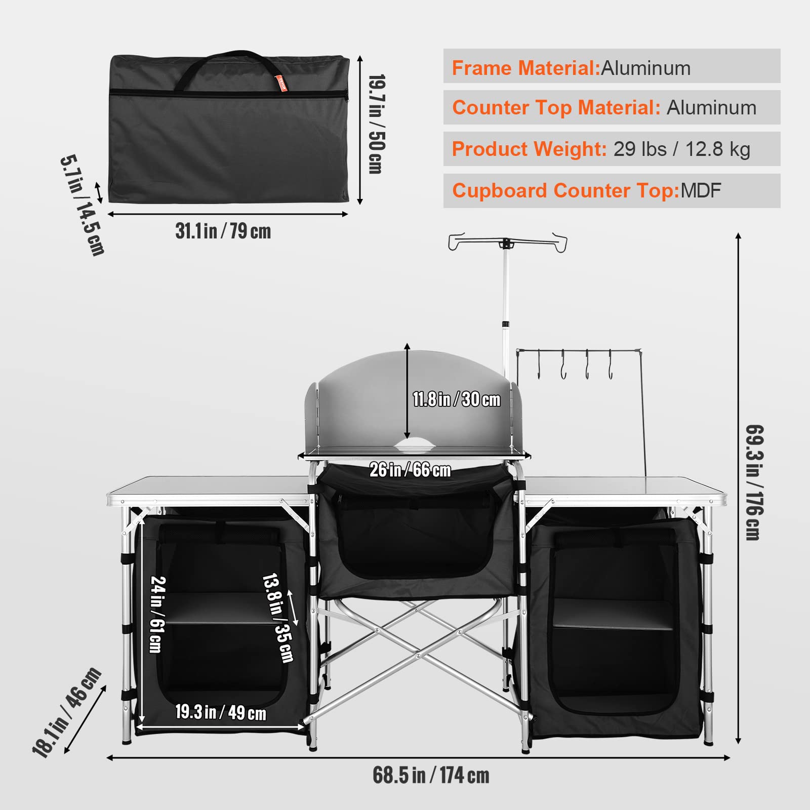 접이식 야외 조리대 알루미늄 쿡 스테이션 3단 수납장  - Camping Cooking Cupboard 리뷰 및 가격