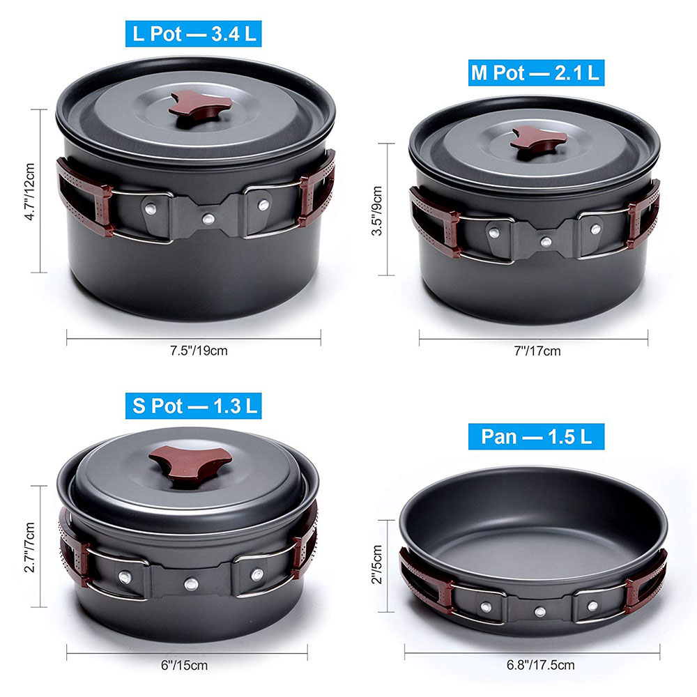야외 캠핑 조리기구 키트, 논스틱 캠핑 팬, 경량 요리 - Camping Cooking Hardware 리뷰 및 가격