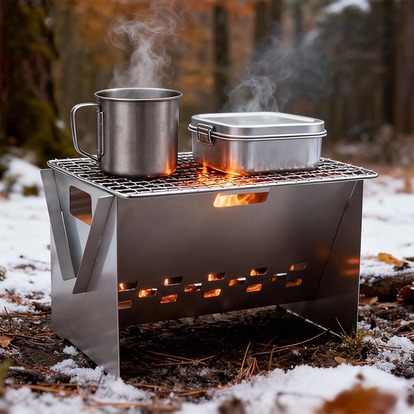 접이식 휴대용 숯불 그릴 컴팩트 스테인리스 캠핑 화로  - Camping Cooking Fire Pit 리뷰 및 가격